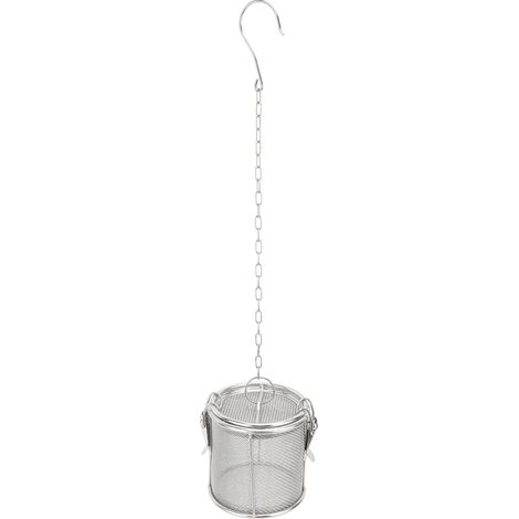 Passoire à épices en acier inoxydable, filtre à épices et à thé avec crochet à chaînette, maille fine, pour la cuisine. (1/5)