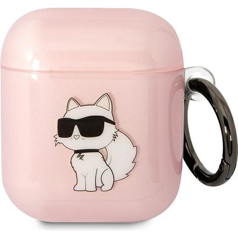 Karl Lagerfeld KLA2HNCHTCP AirPods 1/2 Cover pink/pink Ikonik Choupette (1/3)