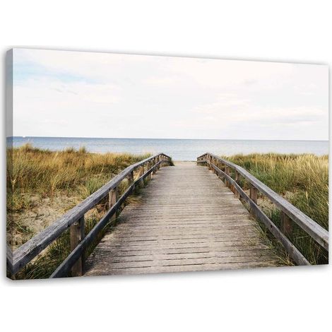 Tableau sur toile Ponton Plage Mer 60x40 (1/5)