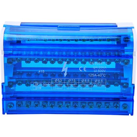 Borne

Boîte de distribution bloc Rail Din monophasé à 4 niveaux avec cache-poussière transparent