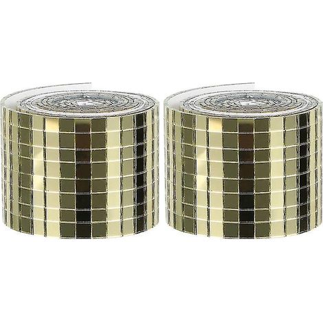 2 rouleaux d'autocollants mosaïque en verre et miroir (1/3)