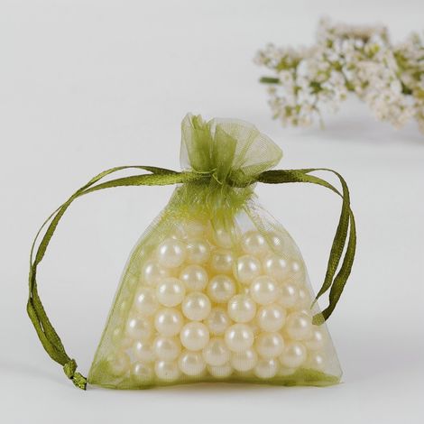 sacs en organza filet anti insectes et oiseaux plantation 7 olive 100 pièces 9 cm Vert (1/5)