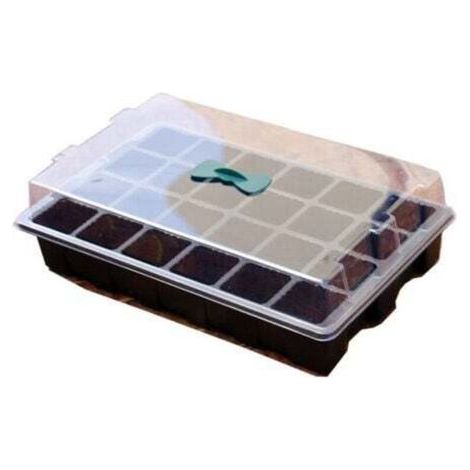 Lot de 5 Mini Plateau Semence Culture Plateau Serre de Semis 24 Trous Bac à Semis avec Couvercle pour Semis et Germination (1/4)