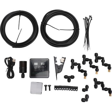 Reptilian misting system with timer, simulates rainfall, smart spray, omnidirectional sprinkler head for terrariums, 10m sprinkler, 4 pieces