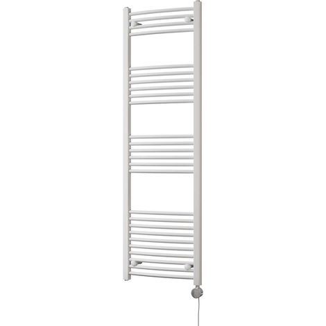Zennor - White Electric Towel Rail H1600mm x W500mm Curved 600w Thermostatic (1/3)