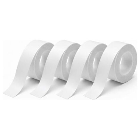 4 Rouleaux Etiquette Autocollante pour Imprimante E10/E11/E16, 15mm x 4m Étiquettes Imperméables Résistantes à l'Huile, Noir sur Blanc (1/5)