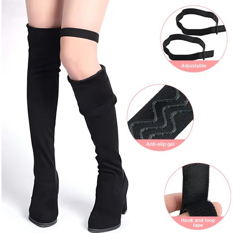 2 bottes hautes avec boucle magique et 10 morceaux de support adhésif