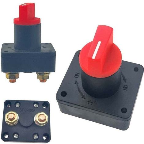 Kit de 2 interrupteurs de coupure de batterie 12 V / 60 V – 300 A – pour bateaux, voitures, motos, VTT et camions – conforme aux normes CE – montage facile