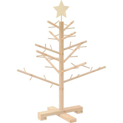 Árbol de Navidad de madera Natural 75 cm Madera maciza de pino vidaXL (1/5)