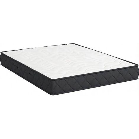 CHICFURN Materasso 140 x 190 cm in poliestere bianco e grigio, memory foam (1/5)