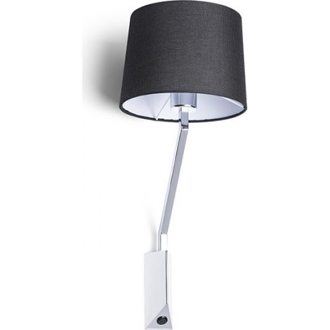 Lampada SHARP da parete nero cromo 230V E27 42W