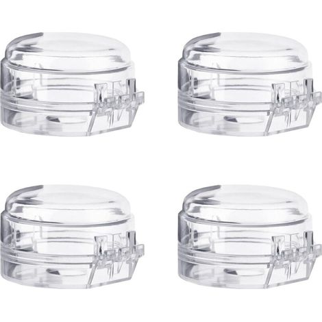 Set di 4 coperture protettive per manopole del fornello a gas, sicurezza per bambini, copertura trasparente, manopola rimovibile, copertura antiolio (1/4)