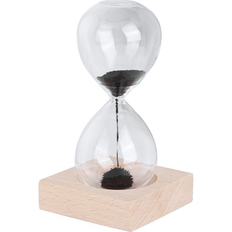 Sablier magnétique en verre sur socle, décoration maison, cadeau ornement de bureau. (1/5)