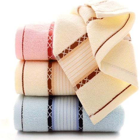 3 pièces Ensembles de serviettes, Serviette de Bain Bale Ensemble Cadeau 100% Coton, 35 x 75 cm, Serviettes à Main (1/5)