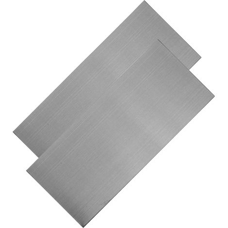 Plaque Inox Adhésive en Acier Inoxydable 25x11cm, Lot de 2 Plaques de Porte Vierges Élégantes pour Bureau et Hôpital Surface Gravable et Dos Autocollant (1/5)