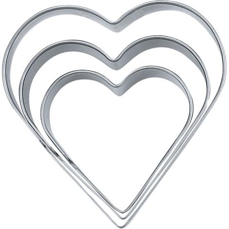 Städter patio cortador de galletas corazón liso set, 3 piezas (1/2)