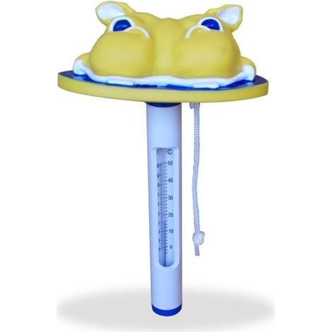 Thermomètre flottant Hippopotame pour piscine - Mesure précise