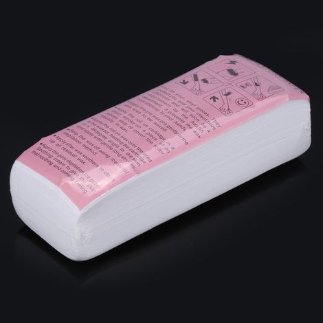 100 feuilles/sachet de bandes dépilatoires non tissées pour l'épilation des jambes, des bras et des aisselles. (1/5)