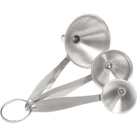 Ensemble de 3 mini-entonnoirs à large ouverture en acier inoxydable anticorrosion de qualité alimentaire pour la cuisine (1/5)