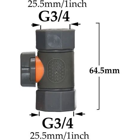 Raccord rapide mâle/femelle 3/4 pour robinet d'arrosage, filetage pour tuyau d'arrosage, vanne à bille, adaptateur pour pistolet d'arrosage (1/5)