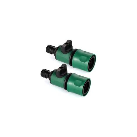 Lot de 2 Rallonges de Raccord Tuyau D'Arrosage - Raccord Rapide D'Eau Avec Valve pour Tuyau - Raccordement des Outils de Jardin - Raccordement de Tuyau - Raccordement Individuel (1/5)