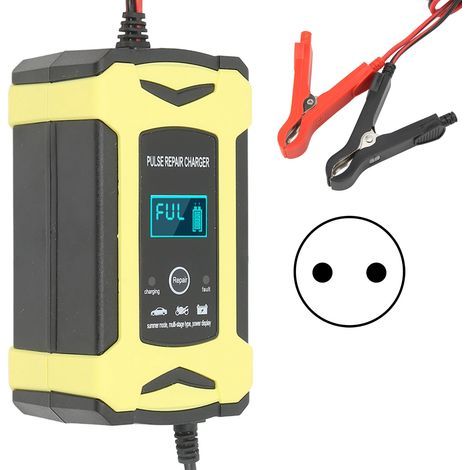 Chargeur de Batterie Smart Pulse, Entrée 110 à 240 V Sortie 12 V Chargeur de Réparation Smart Pulse Chargeur de Batterie Haute Basse Fréquence, Chargeurs de Batterie à Usage. (1/5)