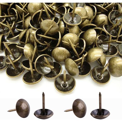 500 Stück Polsternägel, strapazierfähig, 17 x 11 mm, bronzefarben, dekorative Polsternägel, Retro-Nägel, DIY-Polsternägel für Möbel, Sofas, Sessel, Betten, Stühle, Vintage-Dekoration