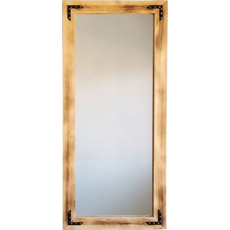 Specchio Buscate, Forma Rettangolare, Tipologia a Parete, Colore Struttura Trasparente, 50x110h cm Marrone Rovere