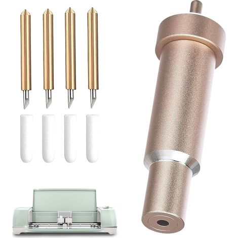 Lame de Rechange et Boîtier de Coupe Profonde Doré, Compatibles avec Cricut Explore Air One/2/3 et pour Maker 3,4 Pièces Lames de Rechange pour Coupe Fine Premium 30° et 60° (1/5)