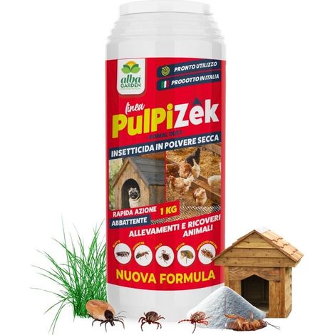 Pulpizek Protezione Contro Insetti in polvere per Allevamenti Ricoveri Animali Stalle Contro Pulci Zecche Blatte Pidocchio Pollino x 1 kg