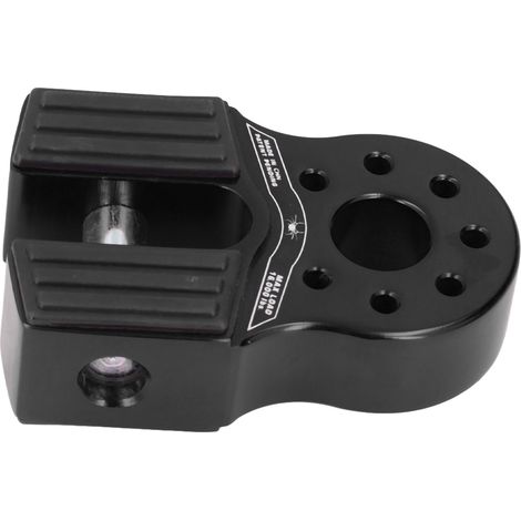 Support de manille de treuil plat, capacité de charge de 16 000 lb, avec protections latérales en caoutchouc, en alliage d'aluminium, type universel, convient aux UTV, SUV et camionnettes, noir. (1/5)