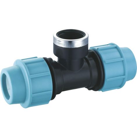 Raccord Compression Jardibric PN16 en Polypropylène Té Femelle Ø20/15x21
