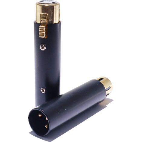 Gold-plated black three-pin male-to-female XLR adapter for mixing consoles, XLR microphones, audio adapters, female-to-female connectors (1/4)