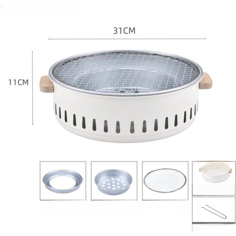 Barbecue de table portable au charbon avec grille et plateau de cuisson, résistant à la chaleur, idéal pour camping et activités en plein air (1/5)
