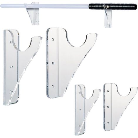 Wandmontierter Schwerthalter (2 Paar) – Organizer aus transparentem Acryl für Lichtschwerter, Katanas und Fantasy-Accessoires – Lückenloses Design für Wohnzimmer, Bar und Büro (1/5)