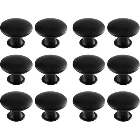 Runde Retro-Schubladengriffe, geeignet für Schubladen, Schränke und Regale (12 Stück, schwarz) (1/5)