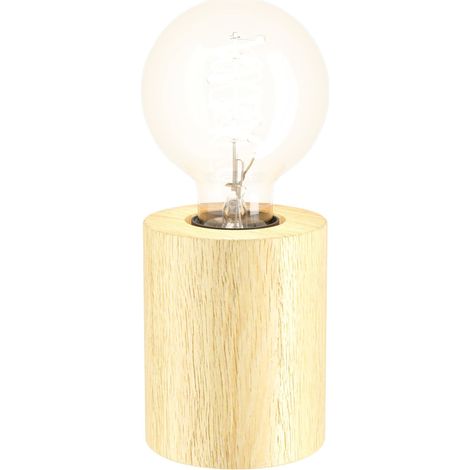 Eglo Tischleuchte Murama E27 Ø8 cm eichenholzoptik Lampen (1/3)