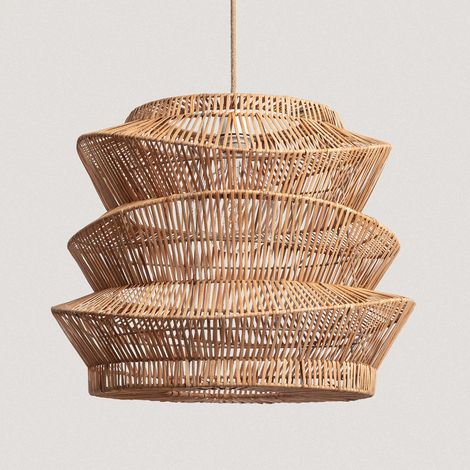 Lampada a Sospensione Rattan Asha Ø500 mm ILUZZIA Tessuto Naturale (1/5)
