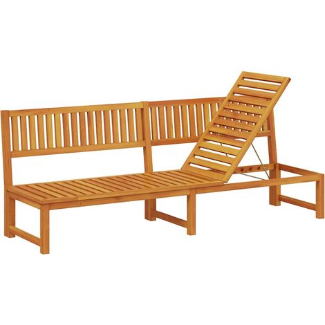 Chaise longue  Transat  Bain de soleil Huile Naturelle 200 x 57 x 75cm Bois d'acacia massif (1/5)