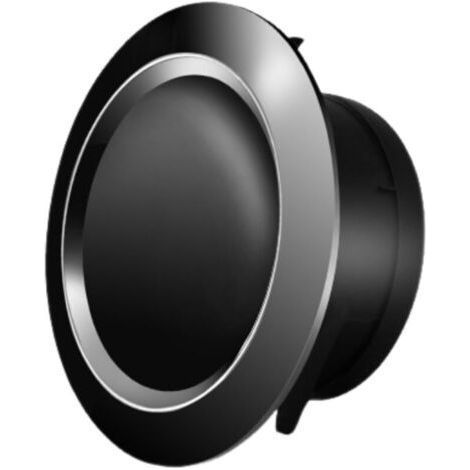 Grille aération VMC ronde 75 mm – En ABS noir – Disque réglable pour ajustement débit air – Installation murale ou plafond (1/5)