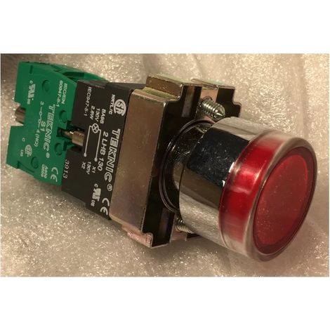 Teknic 103-002-420 Flush Illuminated Push Button 24V 2W 1NO - Red