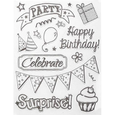 Alles Gute zum Geburtstag DIY-Silikonstempel, durchsichtiger Gummistempel, Scrapbooking-Album