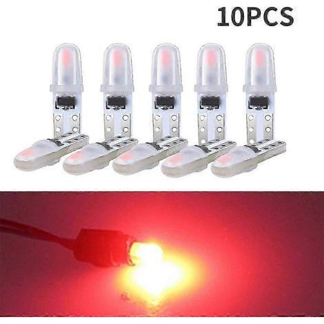 Lot de 10 ampoules LED T5 pour voiture, éclairage de tableau de bord, culot 3014 2SMD 12V, éclairage intérieur latéral, lampe pour instruments et compteurs. (1/5)