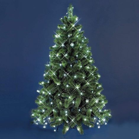 TRADE SHOP - Mantello Rete 240 Led Per Albero Di Natale Luci Luce Bianco Freddo 2,10 Metri - (1/2)