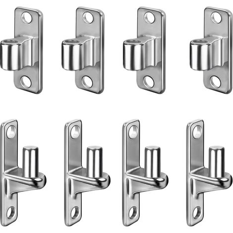 4 Paires Charnières de portail, Charnière porte lourde en acier inoxydable 304, Charnière de portail à montage mural pour portail de ferme, Capacité à 270kg (Argent) (1/5)