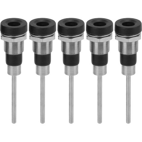 Lot de 5 fiches bananes 4mm, douille jack en laiton nickelé, kit de bornes de connexion J.40013 Noir (1/5)