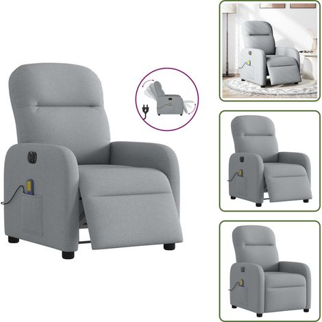 Massagesessel Elektrisch Hellgrau Stoff - Elektrischer Massagesessel - Elektrische Massagesessel - Massagestuhl - Massagesessel (1/5)