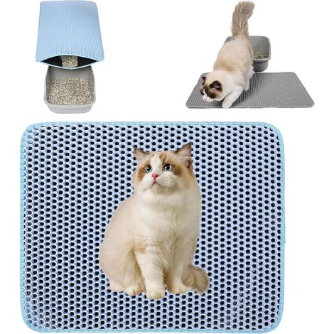 1 Tapis Litière Chat, Double Couche Nid D Abeille, Imperméable Eva, Antidérapant, Pour Bac À Litière (1/5)