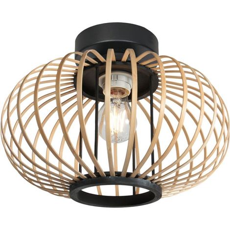 Lampe de plafond Silva avec une ombre en bambou Ø31 cm - 4502ZW (1/2)