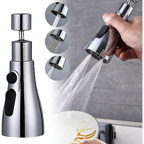 Buse de robinet à pression universelle, remplacement de robinet, douchette extractible, robinets multifonctions pour cuisine et salle de bain (1/5)